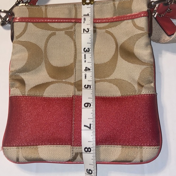 Tan and burnt orange Coach crossbody bag. - Picture 11 of 12